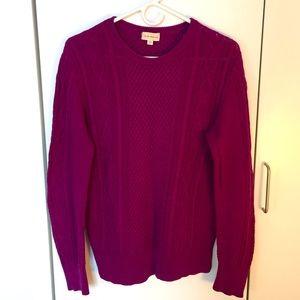 Club Monaco, purple cable knit sweater